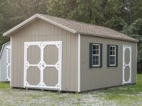 12x20 Front Entry Peak Style Storage Shed with Clay Siding