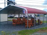 Pine Creek 18x21 Bent Bow Carport with red metal roof