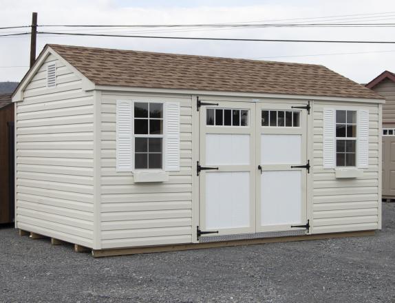 10x16 Peak Style Storage Shed with Vinyl Siding at Pine Creek Structures of Spring Glen