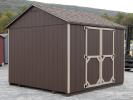 10x10 Madison Series (Economy Line) Peak Style Storage Shed with Dark Brown Siding