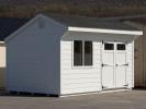 10x14 White Cottage style storage shed with shiplap siding for sale at Pine Creek Structures